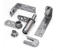 snowchecking Lot de 2 charnières de porte en acier inoxydable, finition brossée, charnière pivotante à fermeture automatique pour portes intérieures d'armoire en bois, matériel de roulement silencieux