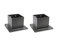 snowchecking Lot de 2 supports de base de poteau en métal, base de poteau de 10,2 x 10,2 cm, base de poteau de pont pour ancre à bois robuste pour clôture, pergola, acier enduit résistant aux