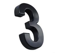 snowchecking Lot de 3 autocollants pour numéro de maison - Design 3D moderne pour une haute visibilité - Résistant aux intempéries - Pour l'extérieur - 7 cm de hauteur - Noir