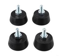 snowchecking Lot de 4 patins à vis de nivellement M10, support fixe en métal antidérapant pour vélo d'appartement et réglage de l'équipement de fitness, noir