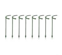 Snowchecking Lot de 8 piquets de support en plastique pour plantes, treillis vert demi-rond, pour fleurs et vignes d'intérieur, supports de jardin de 14 cm et 24 cm (L)