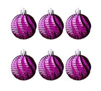 Snowchecking Lot de boules de Noël transparentes galvanisées à suspendre en plastique 6 cm pour fête de vacances et décoration d'intérieur festive (violet)