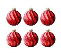Snowchecking Lot de boules de Noël transparentes galvanisées à suspendre en plastique de 6 cm pour fête de vacances et décoration d'intérieur festive (rouge)