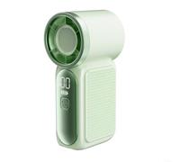 Snowchecking Mini ventilateur portable de 8,9 cm, 6 vitesses, affichage LED, moteur turbo 16900 tr/min, batterie rechargeable 3000 mAh, port de charge USB (vert)