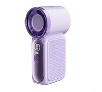 Snowchecking Mini ventilateur portable de 8,9 cm, 6 vitesses, affichage LED, moteur turbo 16900 tr/min, batterie rechargeable 3000 mAh, port de charge USB (violet)