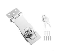 snowchecking Moraillon de verrouillage et agrafe, serrure à cylindre à came, heurtoir de porte pour abri de jardin, garage, placard, support de cadenas sécurisé en acier inoxydable avec 2 clés
