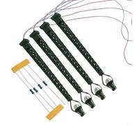 snowchecking N Scale 1:160 Lot de 4 lampes LED pour mât de chemin de fer conçues pour un fonctionnement 3 V avec résistances 12 V 16 V en option