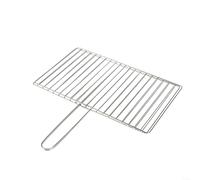 Snowchecking Panier de barbecue en acier inoxydable avec longue poignée pour la viande, les légumes, les fruits de mer (barre verticale 24 x 39 cm)