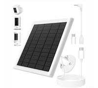 Snowchecking Panneau solaire 8 W, pour caméras Ring, chargeur étanche IP65, avec adaptateur USB-C et câble de 3 m, pour alimentation extérieure, pour projecteur Up Cam Pro (blanc)