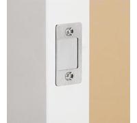 Snowchecking Plaque de gâche pour réparation de serrure de porte en acier inoxydable - Solution de désalignement à large trou - Loquet de fixation à bord étroit - Vis noires argentées (2 pièces, noir