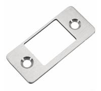 Snowchecking Plaque de gâche pour réparation de serrure de porte en acier inoxydable - Solution de désalignement à large trou - Loquet de fixation à bord étroit - Vis incluses - Noir argenté (1 pièce)