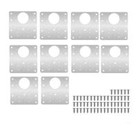 snowchecking Plaque de réparation de charnière en acier inoxydable, support de fixation de porte d'armoire, patch de renfort pour meubles de cuisine, résistant à la rouille et design robuste, (10