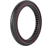 Snowchecking Pneu de vélo solide en caoutchouc anti-crevaison 16 x 2125, pour vélo électrique, fauteuil roulant, scooter, 40,6 cm, sans crevaison, faible entretien, noir (rouge)
