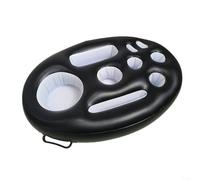Snowchecking Porte-boissons gonflable flottant avec 9 compartiments pour piscine, plage, porte-boisson en PVC noir, bleu, argent, rose (noir)