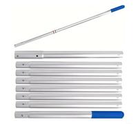 Snowchecking Rallonge télescopique en métal pour nettoyage de piscine - Tête d'aspirateur - Bleu argenté - 40 cm