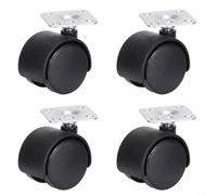 snowchecking Roulette pivotante pour meuble, support sur plaque, roue de roulement robuste pour chaise, table, mouvement silencieux, sans marques, installation facile, 40 mm de diamètre