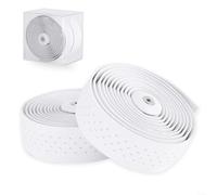 snowchecking Ruban de guidon de vélo de route, élastique en silicone EVA absorbant les chocs, antidérapant et résistant à la transpiration pour cyclisme, 2100 mm x 30 mm, noir (blanc)