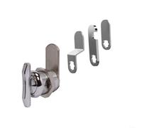 snowchecking Serrure à came sans clé, serrure à langue rotative, loquet rotatif pour boîte aux lettres et tiroir, bouton de pouce, aucune clé nécessaire, 4 plaques interchangeables incluses, (25 mm)