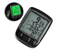Snowchecking Shundong SD-563A Compteur de vélo, avec 24 fonctions, pour affichage de la veilleuse verte, compteur de vitesse filaire résistant à l'eau, pour VTT et vélo de route (A)