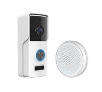 snowchecking Sonnette vidéo sans fil avec audio bidirectionnel, HD nocturne et étanche IP65, pour caméra de sécurité WiFi intelligente pour application Tuya, carillon intérieur inclus