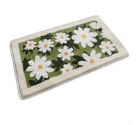 Snowchecking Tapis de bain rectangulaire en microfibre absorbant avec revers antidérapant, doux, lavable en machine, motif rectangulaire coloré, 0,4 x 6,3 cm (vert)