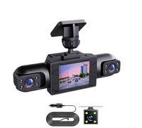 Snowchecking Voiture 4 canaux à 360° pour caméra embarquée avec objectif avant 4K UHD et couverture arrière latérale 1080p, détection de mouvement, enregistrement en boucle, écran IPS de 316 pouces