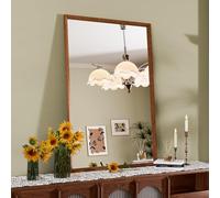 Snowdool Miroir Mural Vintage Marron, Cadre rectangulaire 60 x 90 cm, à Suspendre horizontalement ou verticalement, décoratif pour Dressing, Salle de Bain, Chambre, Salon
