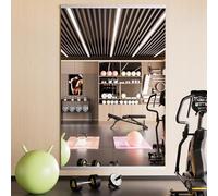 Snowdool Miroir Salle Sport 140x42cm 2 Pièces, Grand Verre Trempé sans Cadr | Anti-Déformation Entre, Verre Float Trempé 4mm HD, Bords Arrondis Polis, Grand Mural Miroir Intégral, Garage, Danse, Yoga
