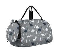 Snowfall Brontosaurus Dinosaure Gris Sac de sport avec compartiment à chaussures Grande capacité Weekender Nuit Range Bag pour la pratique scolaire, le sport, les voyages Bolsos de viaje para hombre