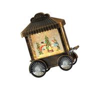 Snowfall Christmas Carrousel Music Box Resin Figurine avec LED Base Lighted pour Hommes Femmes Decoration De Fête d'anniversaire Effet Neige Décoration Noël