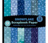 Snowflake Scrapbook Paper: Blue Winter Snow Patterns for Origami, DIY Christmas Projects, Journals, Collages - 12 Designs - 2 Sheets/Design - 8.5"x8.5"