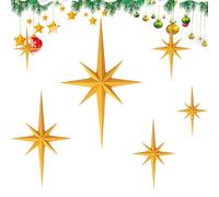 Snowflake Star - Star Decoration | Tree Topper, Mantelpiece Window Sill, Christmas Ornaments, 6 Pieces Decorative Wall Art for Holiday Mantel Home Decorators Event Planners