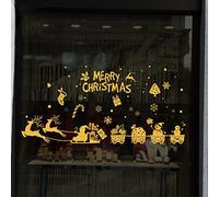Snowflake Window Stickers,5Pcs Cartoon Christmas Window Stickers, 60 * 74cm Static Self Clings PVC Xmas Window Stickers, Double Sided Christmas Window Clings, Reusable Christmas Decorations Window Sti