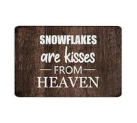 Snowflakes Are Kisses From Heaven - Plaque décorative en métal pour extérieur, terrasse, cabine - 30,5 x 45,7 cm