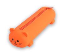 Snowflyk Trousse à Crayons en Silicone pour étudiant, Trousse à Crayons, Porte-Stylo d'école, Trousse à Crayons Portable pour Artistes et étudiants (Orange 20 x 7 cm)