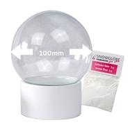 Snowglobe for You - 40052 - Kit de bricolage - Boule à neige - Do it Yourself - Avec boule en verre et socle en polyrésine blanche - Diamètre : 100 mm - Hauteur : 120 mm - Blanc