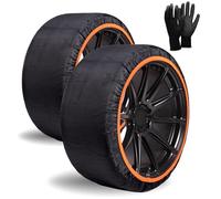 SNOWGO - Jeu de 2 Chaussettes à Neige Textile - Taille XS à XXL - Homologué 16662-1 Europe - Compatibles véhicules 4x4, Électriques, camionnettes et véhicules Utilitaires <3,5T. (XL)