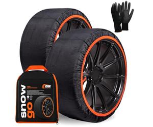 SNOWGO - Jeu de 2 Chaussettes à neige Textile - XXL - Homologué 16662-1 Europe - Compatibles véhicules 4x4, Électriques, camionnettes et véhicules utilitaires <3,5T. (XXL)