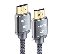 Snowkids 4K Câble HDMI 1meter, Haut Débit par Ethernet en Nylon Tressé Supporte 3D/ Retour Audio - Cordon Hdmi pour Lecteur Blu-Ray/PS-3/ PS-4/ for Netfix/for Fire TV/Ecran - Gris