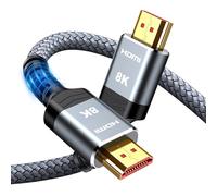 Snowkids 8K Câble HDMI 1.5M, Ultra Haut Débit 48Gbps 8K@60Hz 4K@120Hz Cordon HDMI 2.1, HDR10+ ARC eARC HDCP 2.2&2.3 Compatible avec TV PC Monitor Projecteur PS-5 X-box