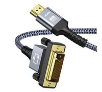 Snowkids Câble adaptateur HDMI DVI Câble avec convertisseur bidirectionnel Full HD 24 + 1 haute vitesse DVI vers HDMI compatible 3D