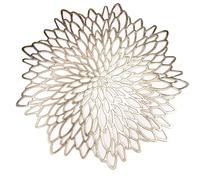 Snowkingdom Lot de 12 sets de table ronds en vinyle laminé doré métallisé pour salle à manger, fête de Noël, mariage, vacances, festival