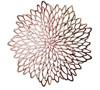 Snowkingdom - Lot de 12 Sets de Table Ronds en Vinyle métallisé - Or Rose - Décoration de Table Moderne - Feuille L