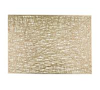 Snowkingdom Lot de 4 Sets de Table rectangulaires dorés en Vinyle métallisé, faciles à Nettoyer, antidérapants, résistants à la Chaleur, lavables et lavables, pour Salle à Manger, décoration de fête