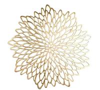 Snowkingdom Lot de 8 sets de table ronds en forme de fleur, en vinyle pressé métallisé, décoration pour cuisine, Noël, mariages, doré