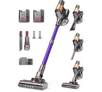 Snowkuna Aspirateur sans fil, 2 batteries 120 minutes d'autonomie, aspirateur balai 600 W 50 kPa, avec brosse autoportante, sans nœuds, écran LED, aspirateur pour la maison, parquet, tapis, poils