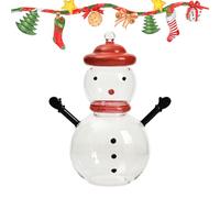 Snowman Candies Jar, Glass Candy Container, 9.25x3.54in Charming Snowman Design, Festive Holiday Storage, Decorative Food Jars for Tabletop Displays, Christmas Parties, Weddings, Banquets, Treats