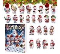 Snowman Christmas Countdown - acrylic, Calendar Ornement Decoration 24 Day Fêtes, les ornements de bonhomme de neige présentent des détails colorés | adolescents adultes pour table de ta