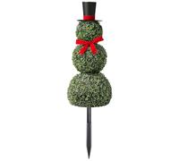 Snowman Christmas Tree - Artificial Potted Holiday Decoration, Lighted Red Bow Hat Design, Festive Seasonal Display for Porch Yard Indoor Outdoor, Christmas Decoration Ornament, 80cmx2.6ft