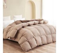 SNOWMAN Couette Luxueuse en Duvet d'oie 100% Coton avec Languette d'angle, très Chaude, Kaki uni